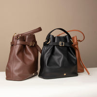 A collection of stylish leather handbag with a structured silhouette and versatile design, perfect for everyday wear and special occasions.