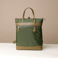 messenger-crossbodybag-ballistic-nylon-leather-details-transiktrek-green-with-olive-with-gold-hardware-front-view