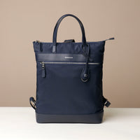 messenger-crossbodybag-ballistic-nylon-leather-details-transiktrek-blue-with-silver-hardware-front-view