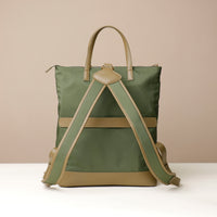 messenger-crossbodybag-ballistic-nylon-leather-details-transiktrek-green-with-olive-with-gold-hardware-back-view