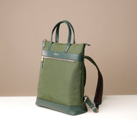 messenger-crossbodybag-ballistic-nylon-leather-details-transiktrek-green-with-gold-hardware-side-view