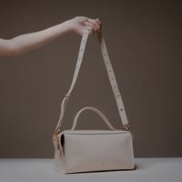 White Avela Bag with top handle and detachable strap