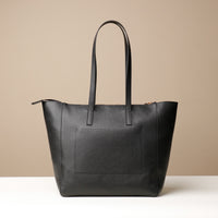 Back view of black Emma Pebble Leather Tote Bag by Danilos