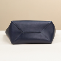Emma Bag in Blue, bottom view showing base detail