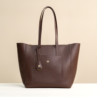 Emma Bag in Corrugated Brown, front view closed