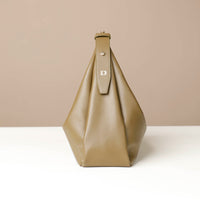 Handbag, hobo bag, Mia Minimale Jr, olive green, lateral view with logo Danilos on strap