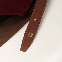 Handbag top-handle tote, Mia Minimale, suede leather, brown, strap with a visible brand Danilos on it