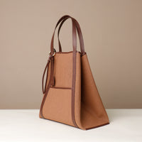 Back view of Isola tote bag with mesh & leather