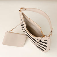 Interior view of Luna Palmera tote bag with pouch