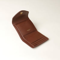 opened Brown leather wallet Danilos branding on a white background
